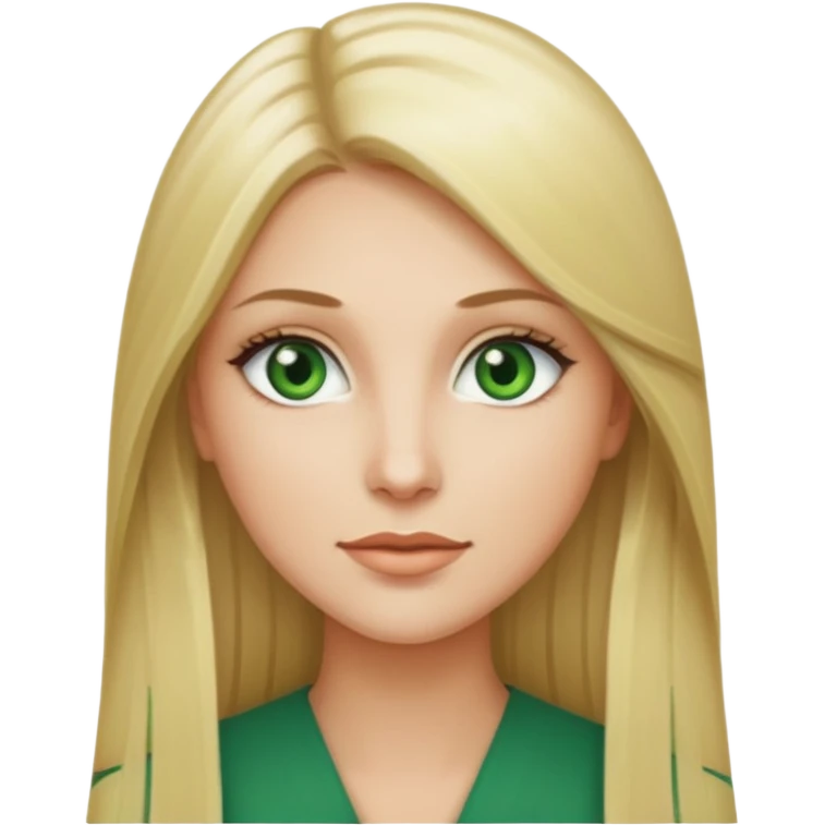 adult female with long straight blonde hair and green eyes emoji