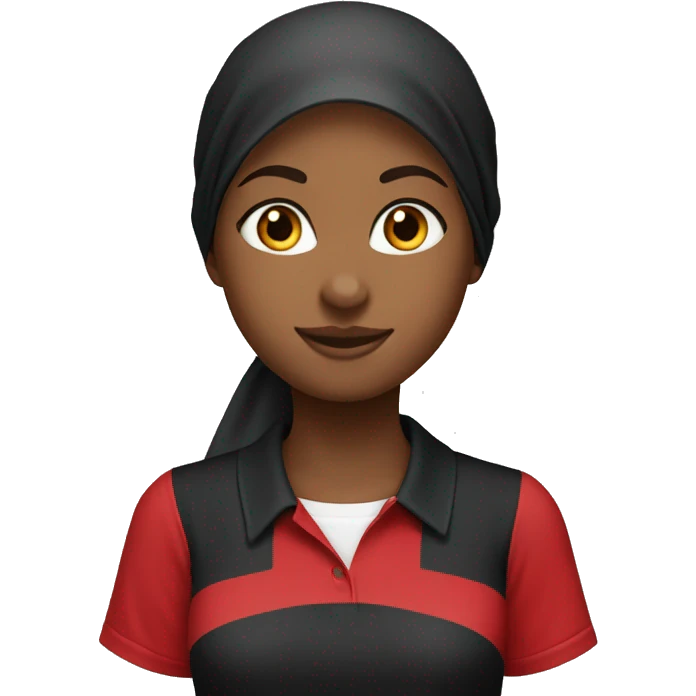 Make a black hijab girl wear a red polo shirt emoji