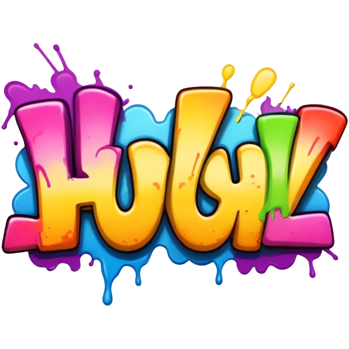Graffiti of the word huh emoji