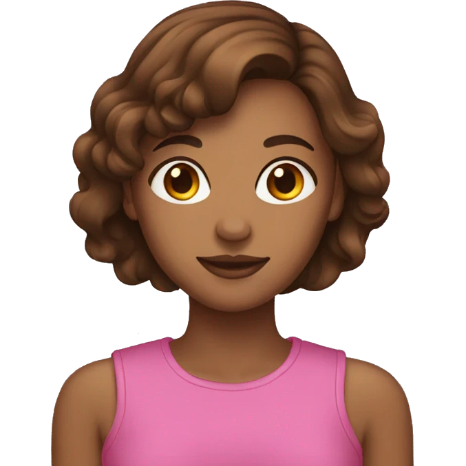 young brown skin women wit brown hair emoji