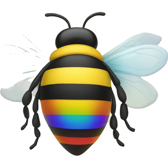 bumble bee on a rainbow emoji