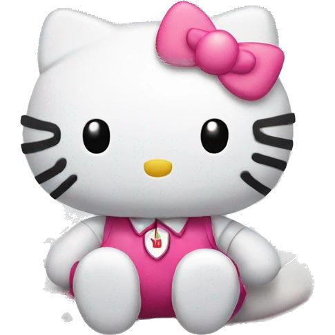 Hello kitty on a plane emoji