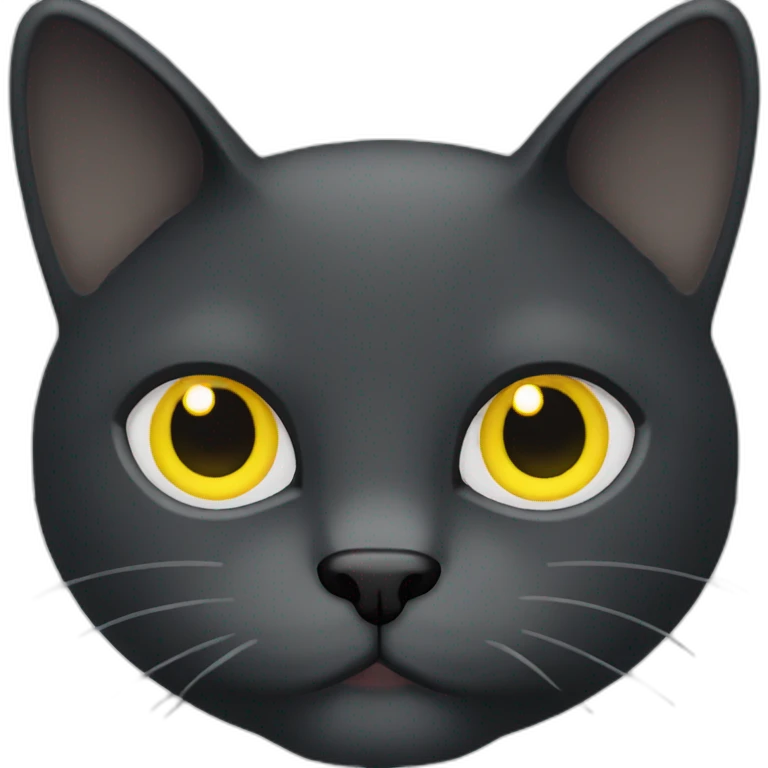 black cat white yellow eyes body emoji