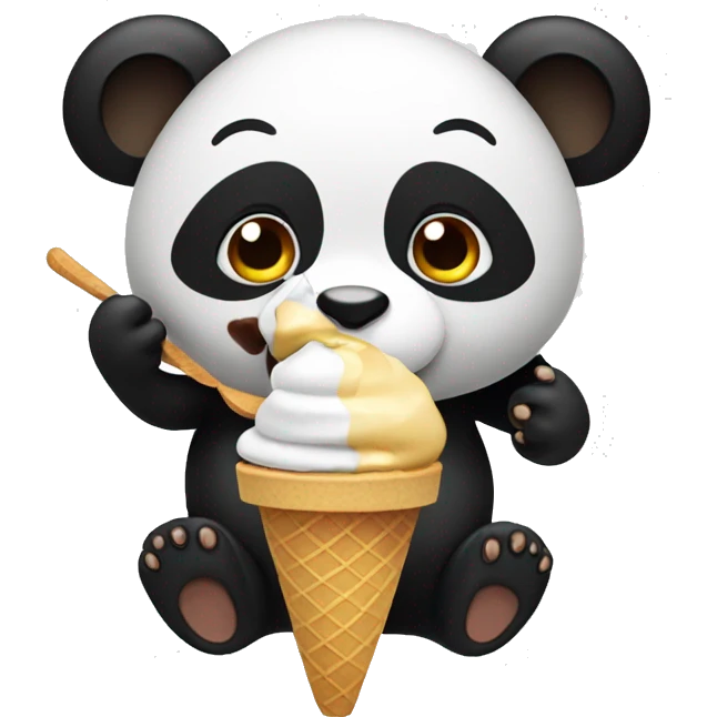 Panda eating ice cream emoji