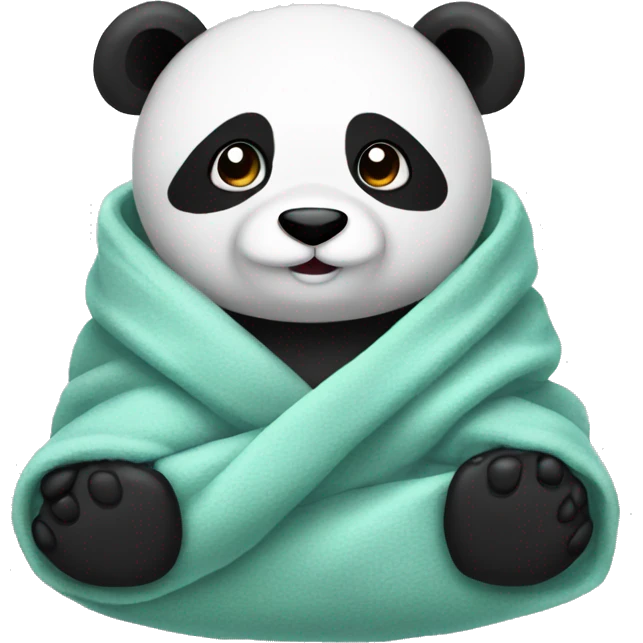 Panda cozy in blanketf emoji