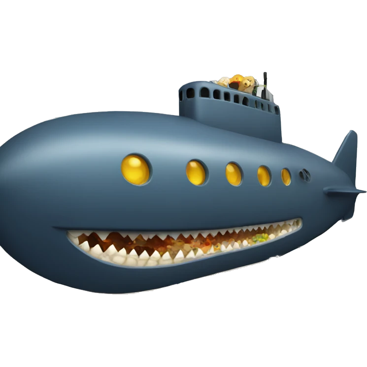 Submarine eating in a office emoji