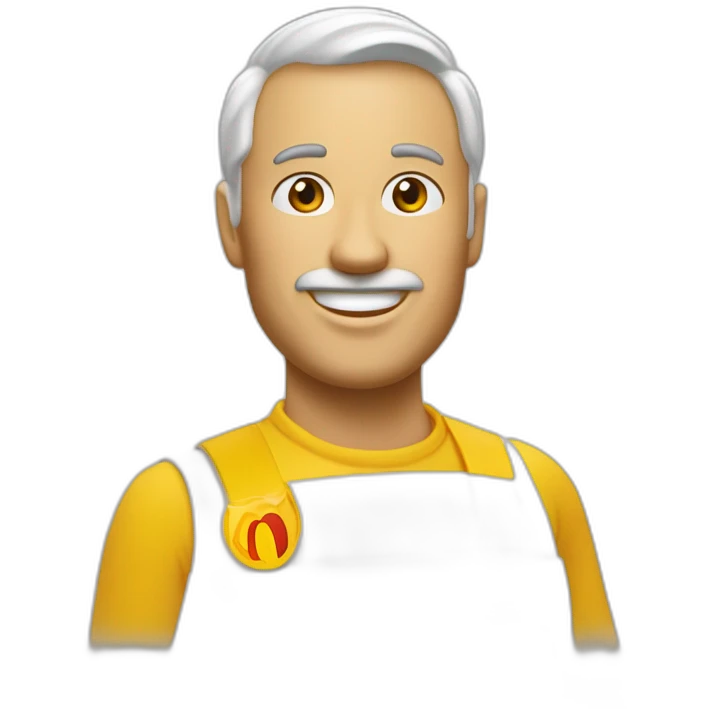 Homme blanc Beau serveur McDonald’s emoji