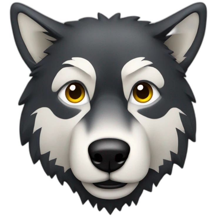 loup noir qui souri emoji