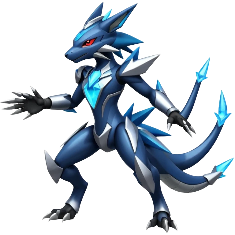Shiny Futuristic Modern Zeraora-Dialga-Zoroark-fusion emoji