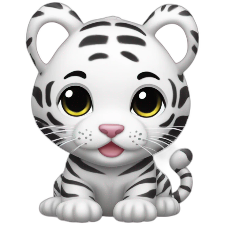 japanese Sanrio like white tiger baby mascot more simply emoji