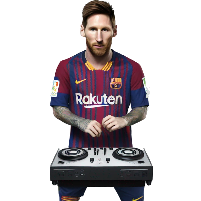 Messi djing with controller  emoji