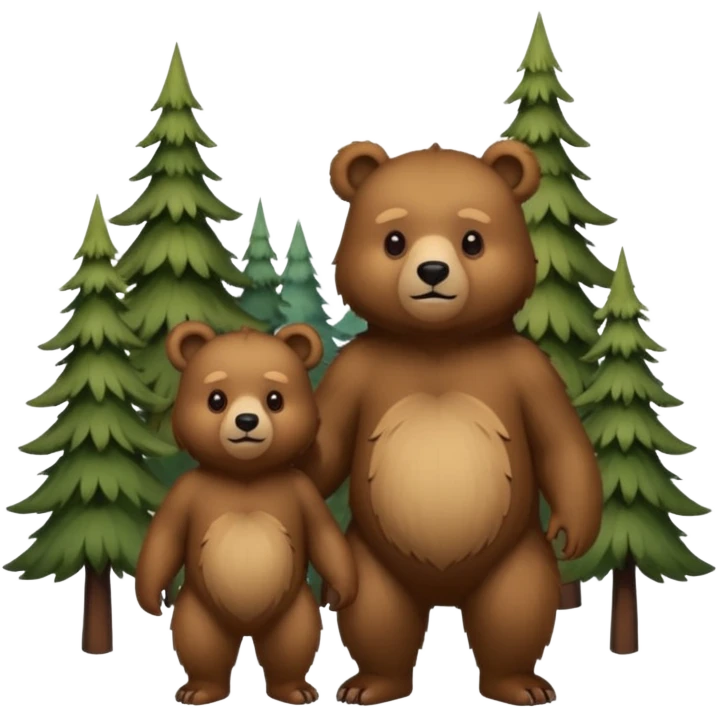 a bear and its cub standing emoji