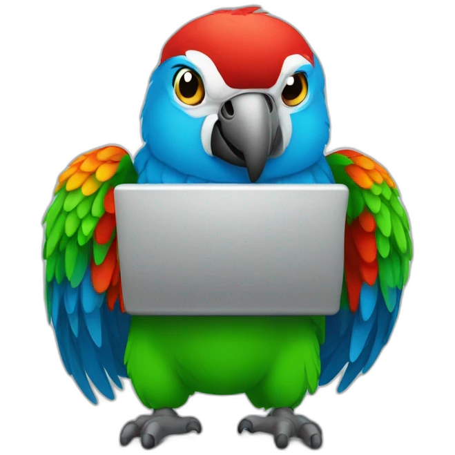 coding-parrot-with-laptop emoji