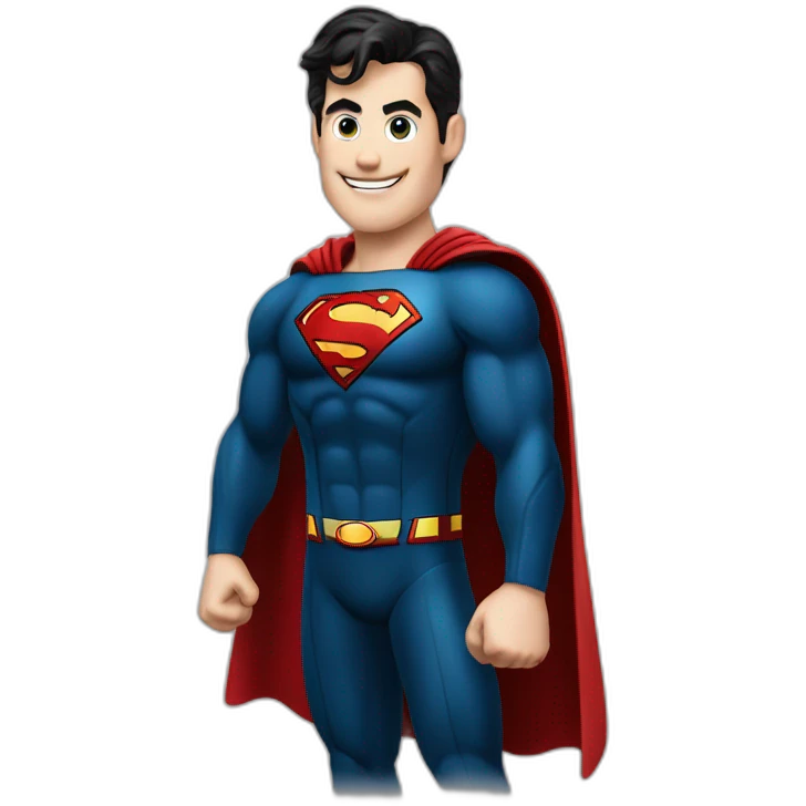 superman giving a thumbs up wearing his black suit from justice league emoji
