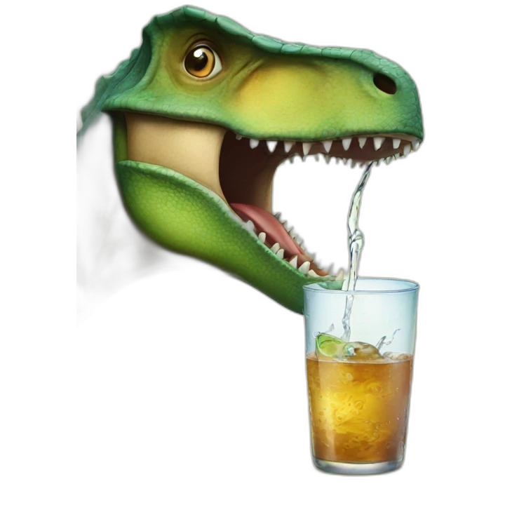 dinosaur having a drink emoji
