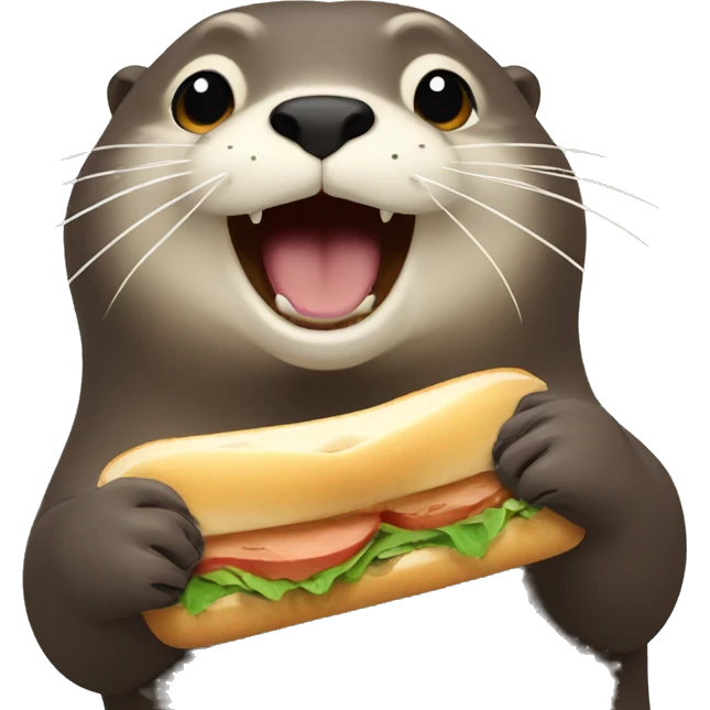 Otter eating a sandwitch emoji