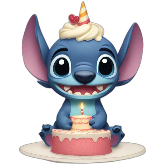 stitch bring birthday cake emoji