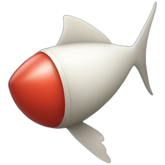 Give me a small private chat with red nose, cone, and black tail fin emoji