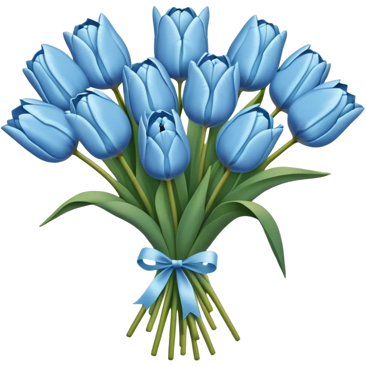 Light Steel Blue color tulip bouquet  emoji