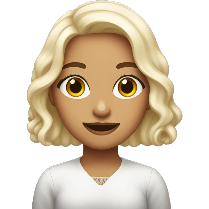 Uma mulher branca a comer pipocas emoji