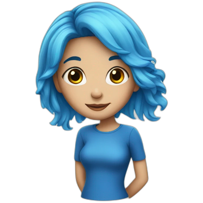blue hair girl emoji