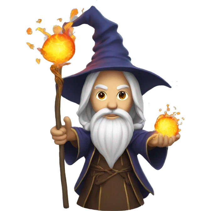 wizard casts fireball emoji