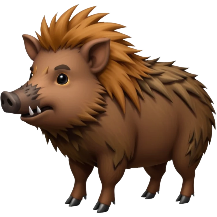 wild boar, punk hair, full body emoji