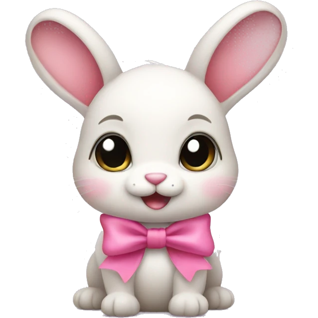 small bunny with pink bow emoji