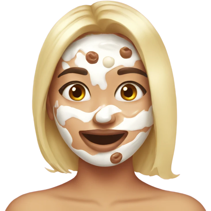Emoji enjoying cream on her face emoji