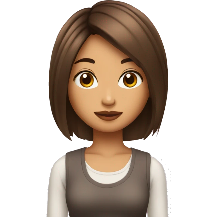 chica con cabello chino y cafe emoji