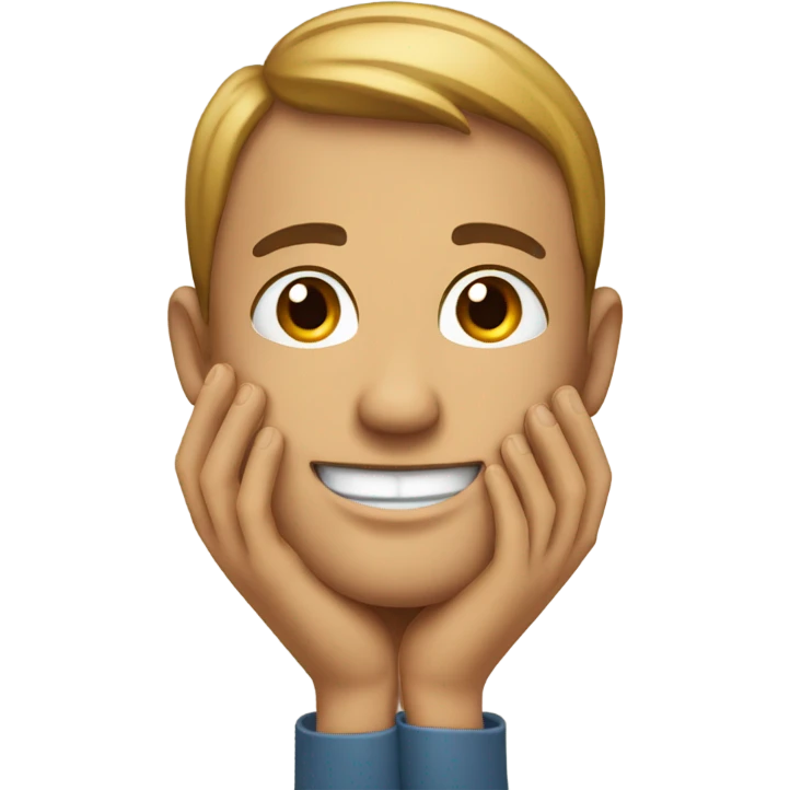 Emoji with feet up hands on chin and smiling emoji