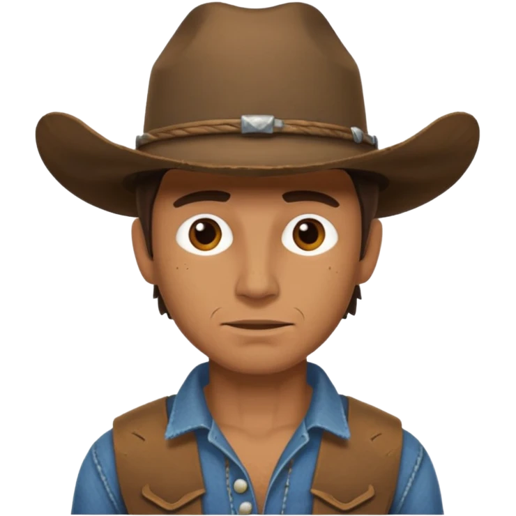 hatless cowboy emoji