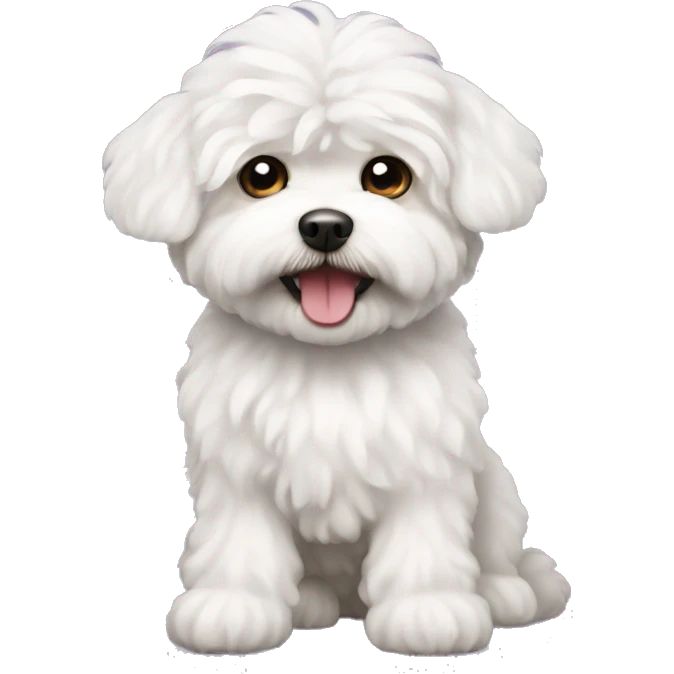 white fluffy maltipoo dog emoji