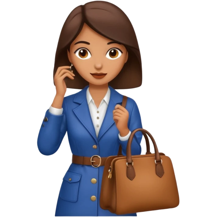 italian female with italian fashion style, holding bag emoji