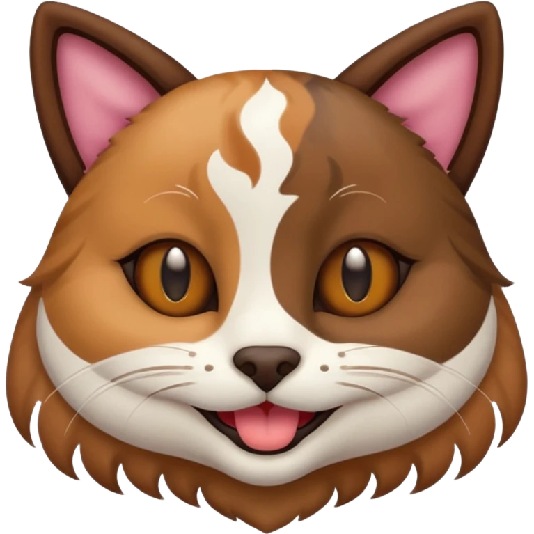 cat dog hybrid, symmetrical, playful expression emoji