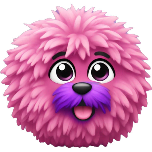 pink and purple pom emoji laying on the ground, no humans emoji