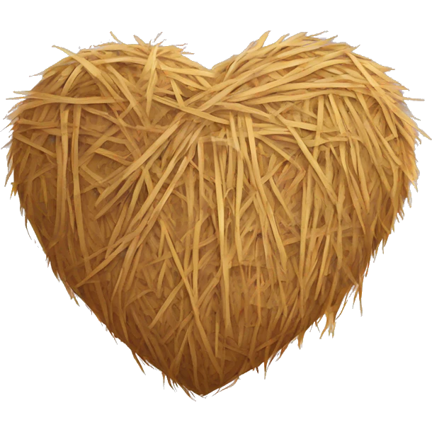 Haybale shaped like a heart emoji