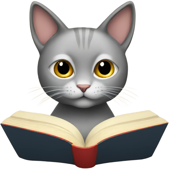 Cat reading book emoji
