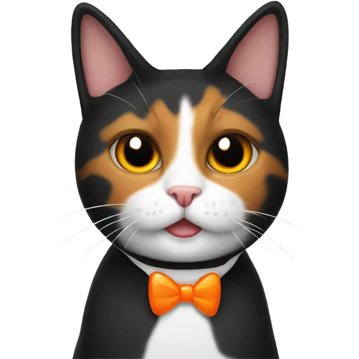 tuxedo cat with orange jello on head emoji