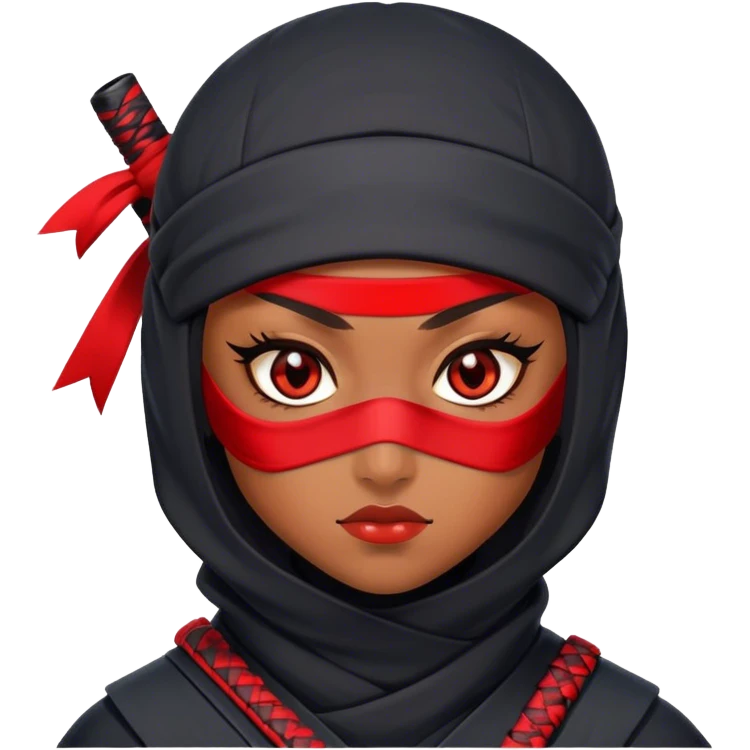 Chica ninja con ojos rojos  emoji