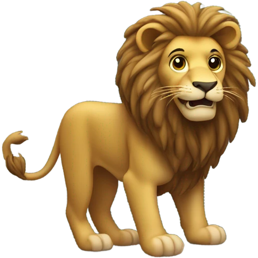 Lion going off a cliff emoji