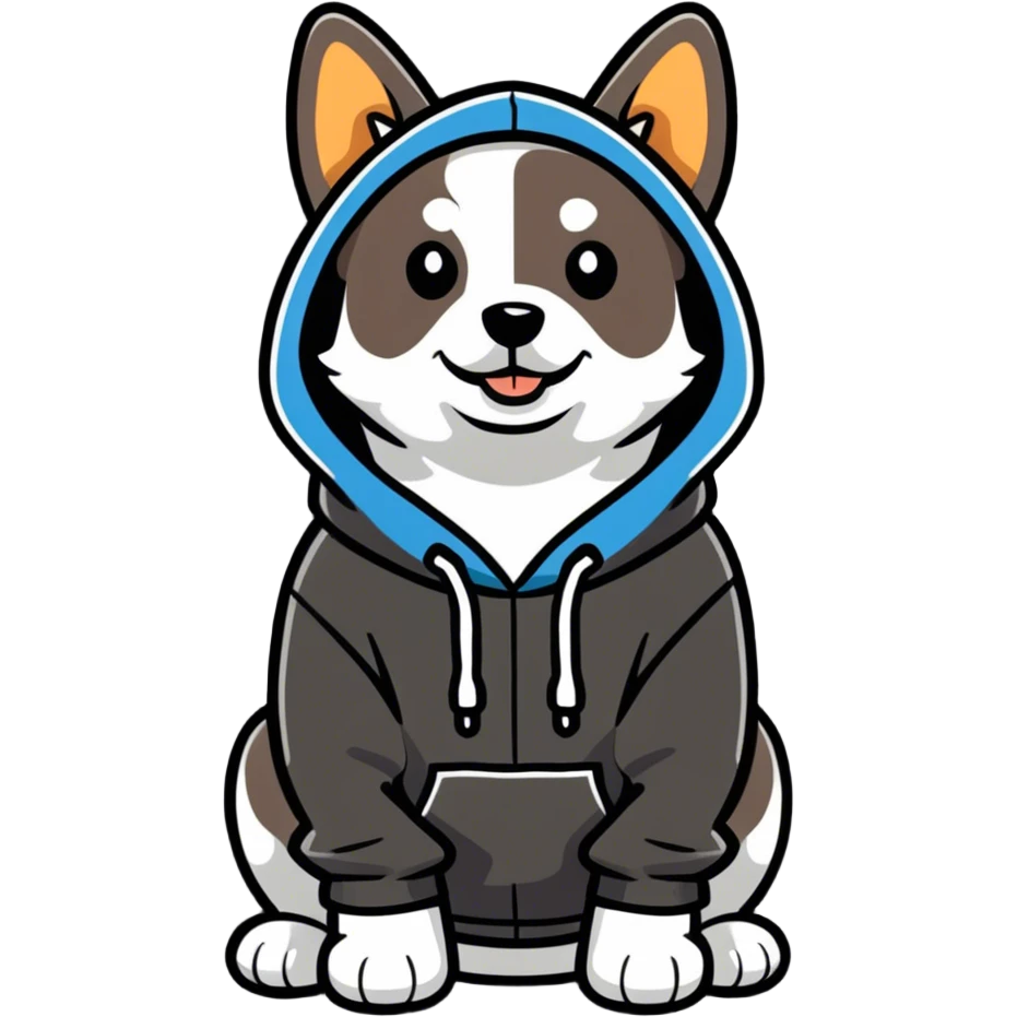 Dog wearing a hoodie  emoji