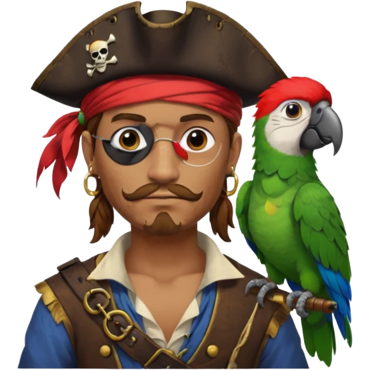 pirate and parrot emoji