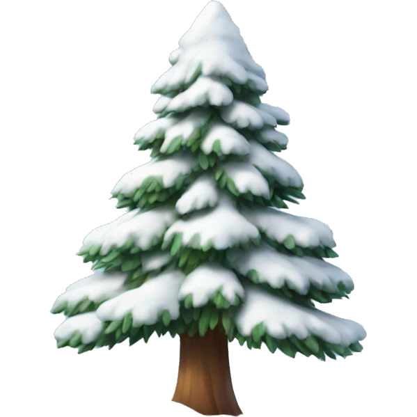 Snow on pine tree emoji