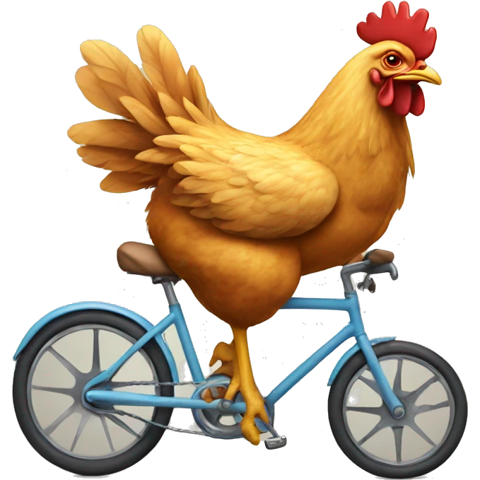 Chicken riding a bike emoji