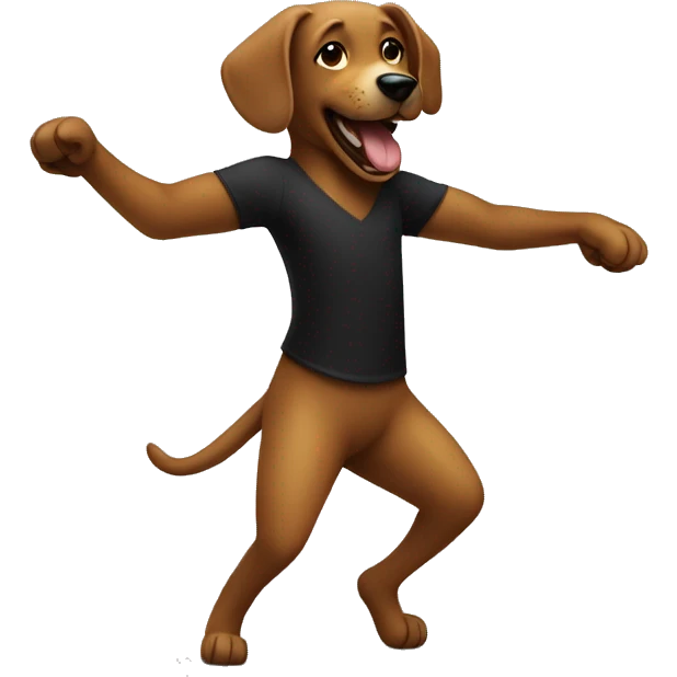 Dog  dancing with black people emoji
