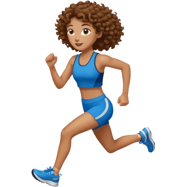 Treino de corrida feminino morena cacheada emoji