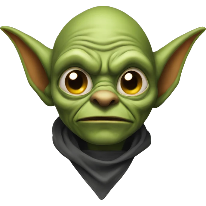 Goblin head, wearing a cape, front view, balt emoji