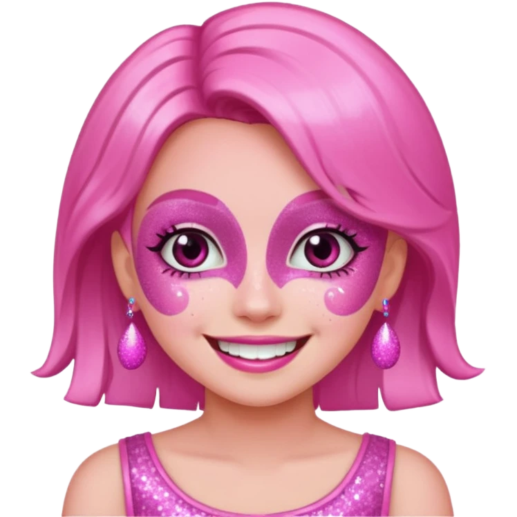 glitter pink girl naughty emoji