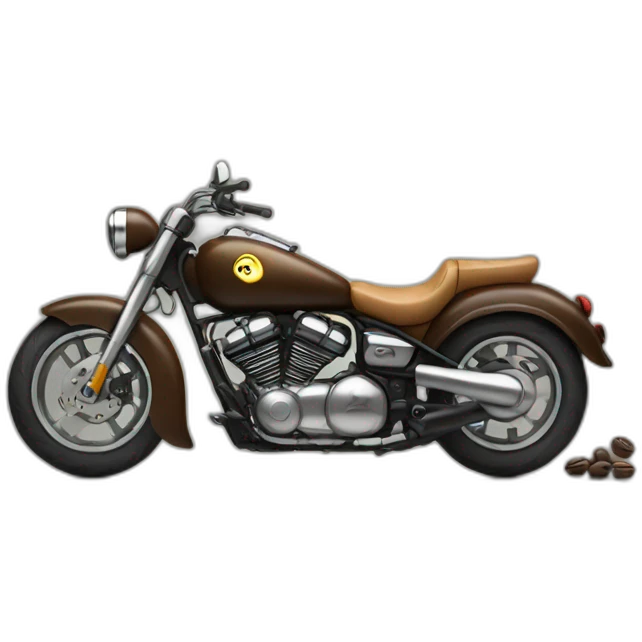 coffee beans on a motorcycle emoji